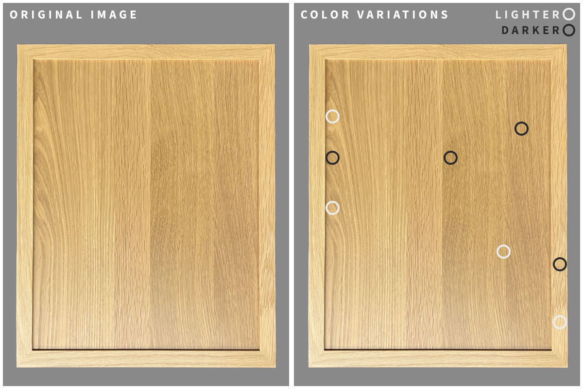 Cabinet Doors with White Oak - pointing out natural variations