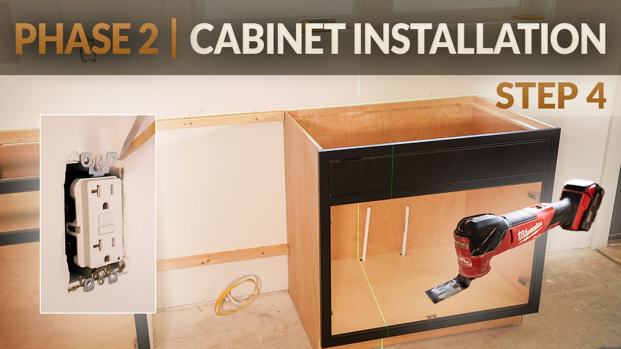 2.4 • Installing Cabinets Around Pipes, Outlets & Appliances | Step 4 ...