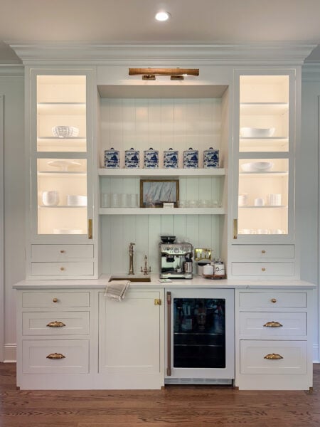 Flush Inset, Frosty White Colourtone, Amesbury door/drawerfront (top slab), trim by customer